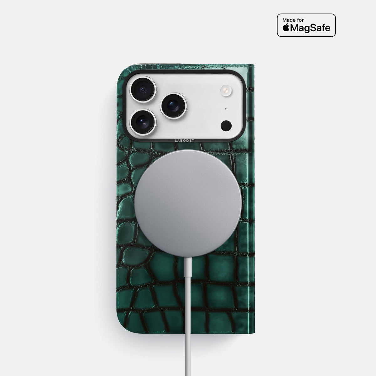 Folio Case For iPhone 18 Pro In Patina Alligator -3 | Green-Black