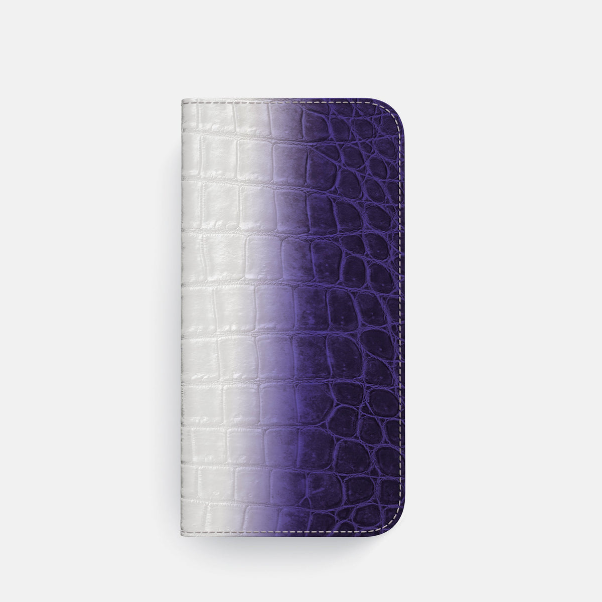Folio Case with Card For iPhone 18 Pro In Himalayan Crocodile -4 | Purple-Steel