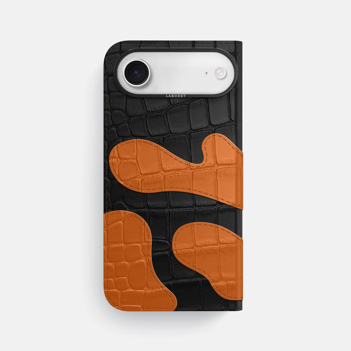 Camouflage Folio For iPhone 17 Air In Alligator -3 | Black-Black
