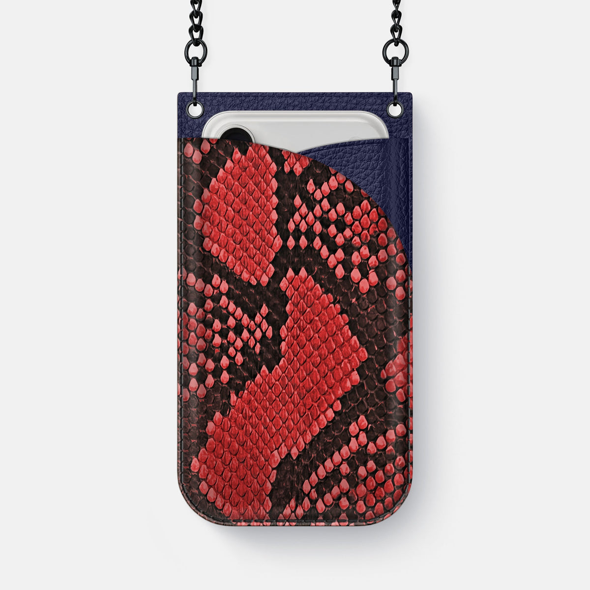 Crossbody Bag For iPhone 18 Pro Max In Deluxe Python -1 | Red-Black