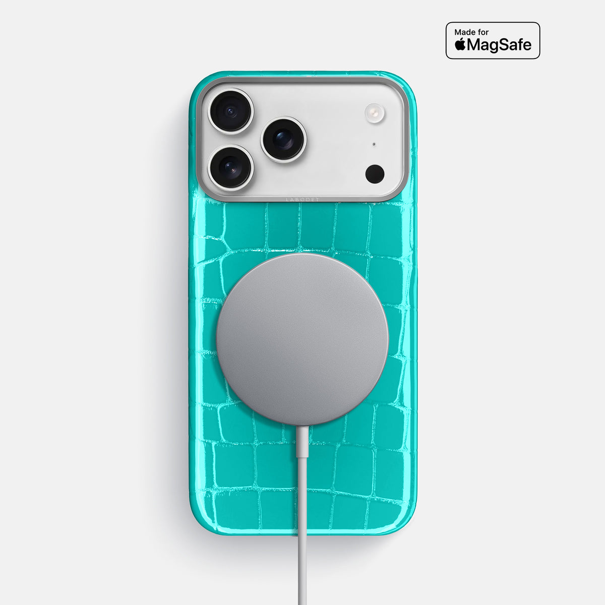 Classic Case For iPhone 17 Pro Max In Shiny Alligator -5 | Mint-Steel