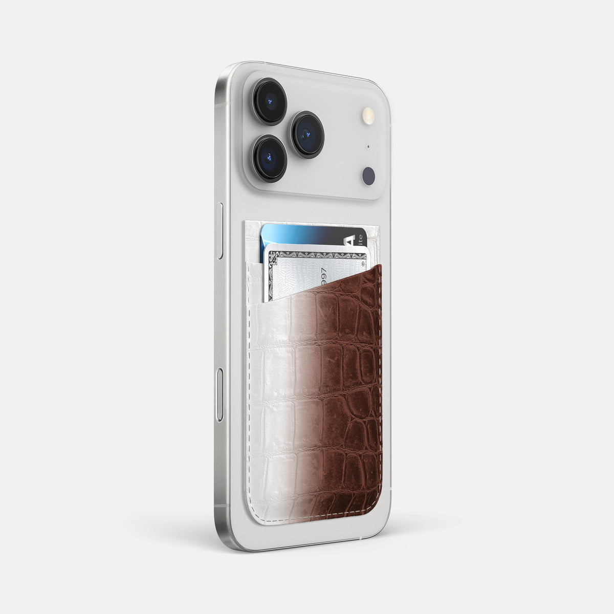 MagSafe Wallet For iPhone 17 Pro Max In Himalayan Crocodile -2 | Dark-Brown