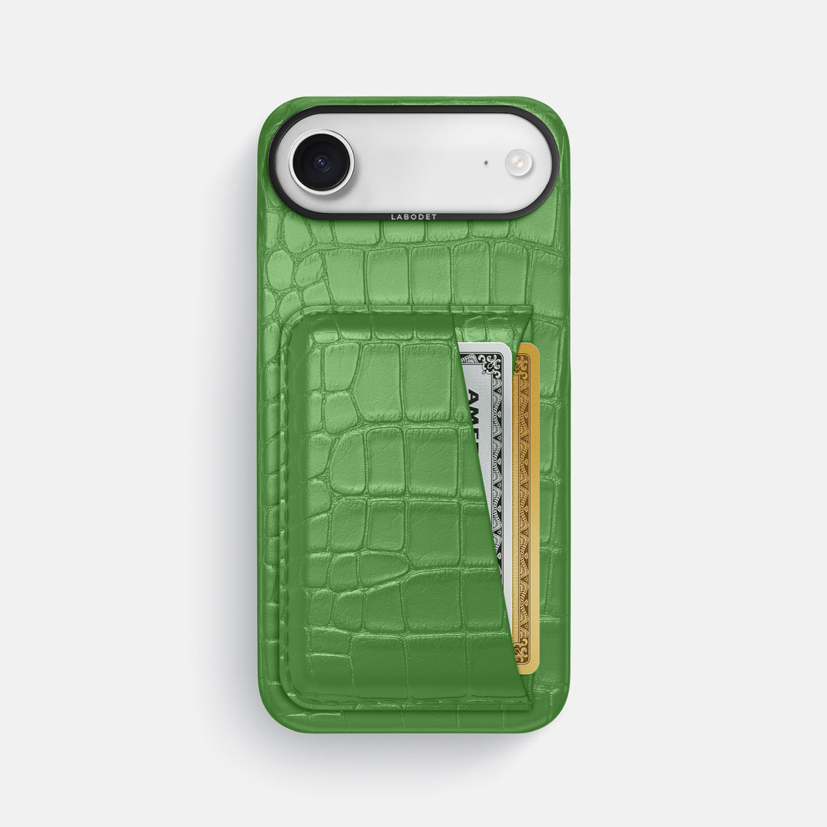 Double Card Case For iPhone 17 Air In Alligator -1 | Apple-Green-Black