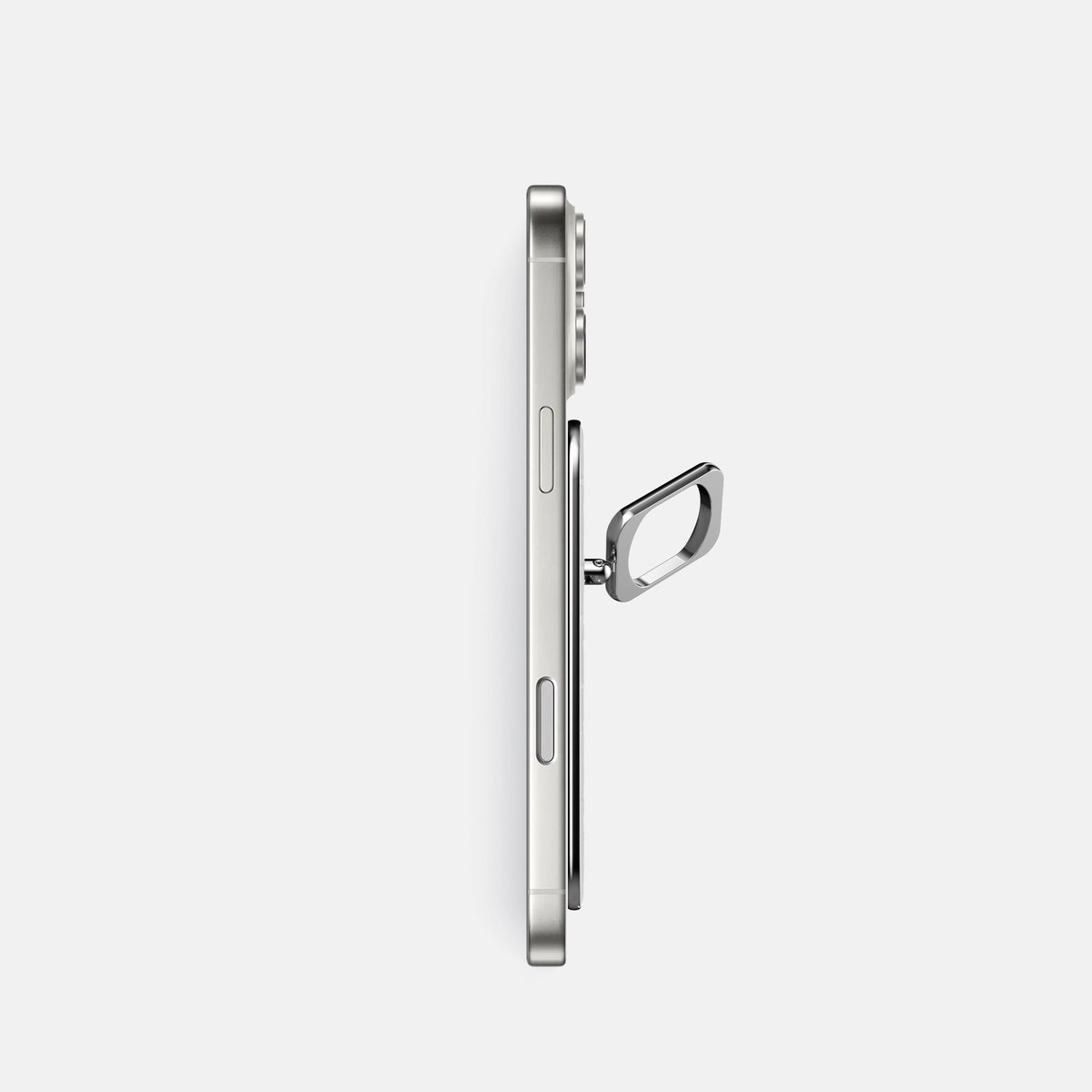 MagSafe Ring For iPhone 18 Pro In Shiny Alligator -3 | White-Steel