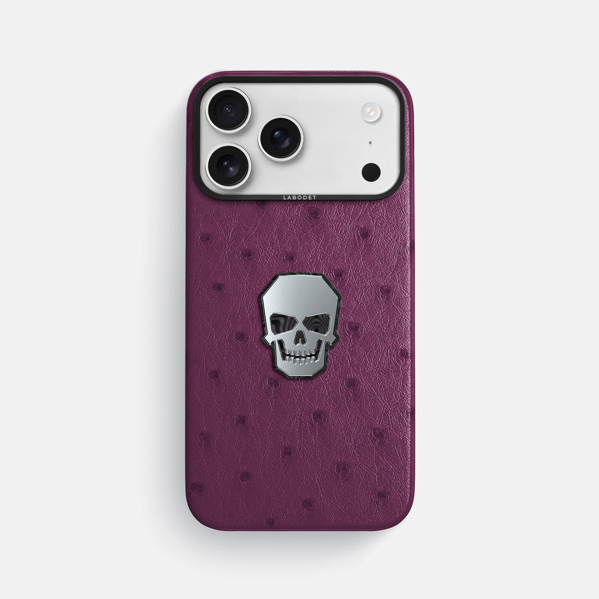 Classic Case With Titanium Skull For iPhone 17 Pro Max In Ostrich -1 | Purple-Black