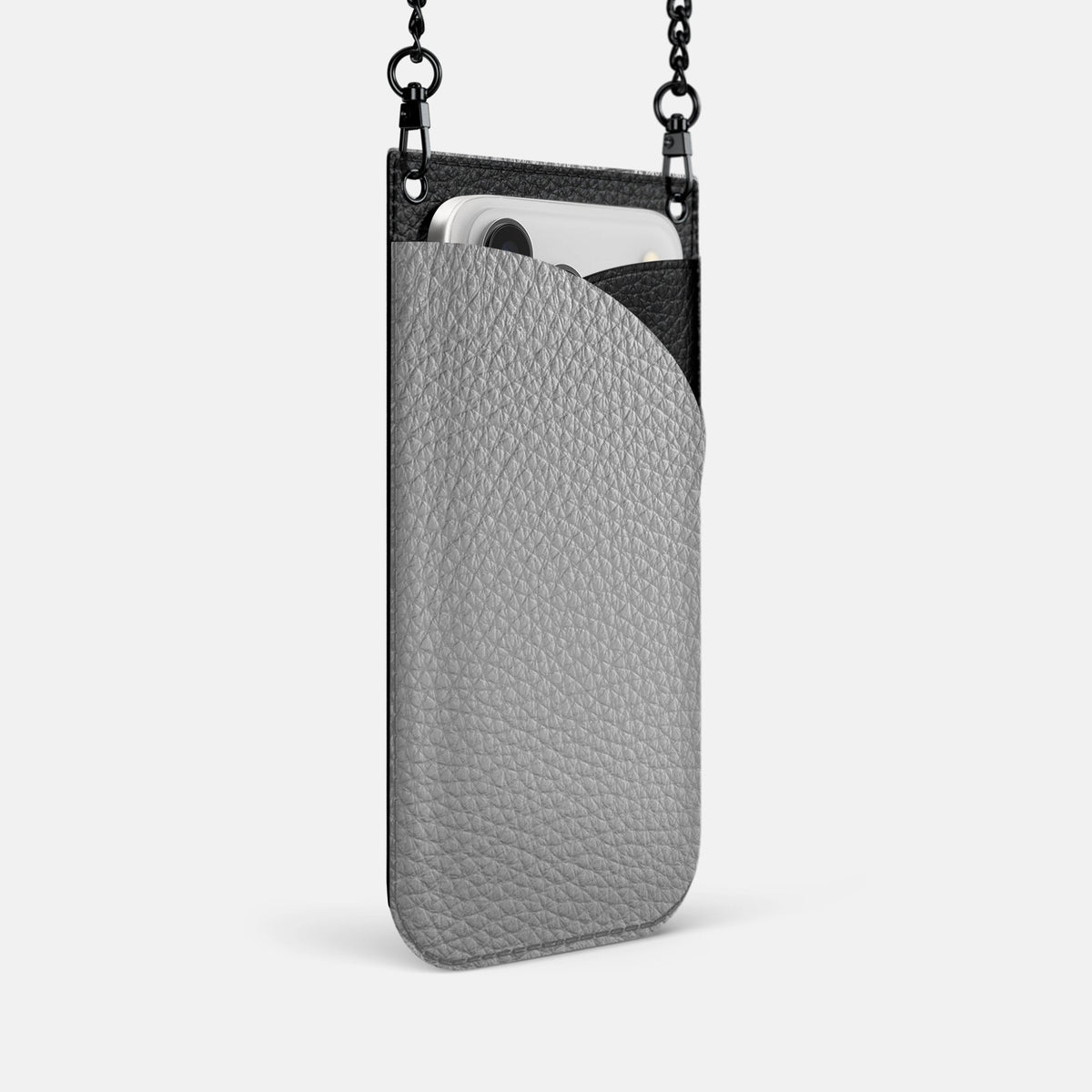 Crossbody Bag For iPhone 18 Pro In Calf -2 | Nuage-Black