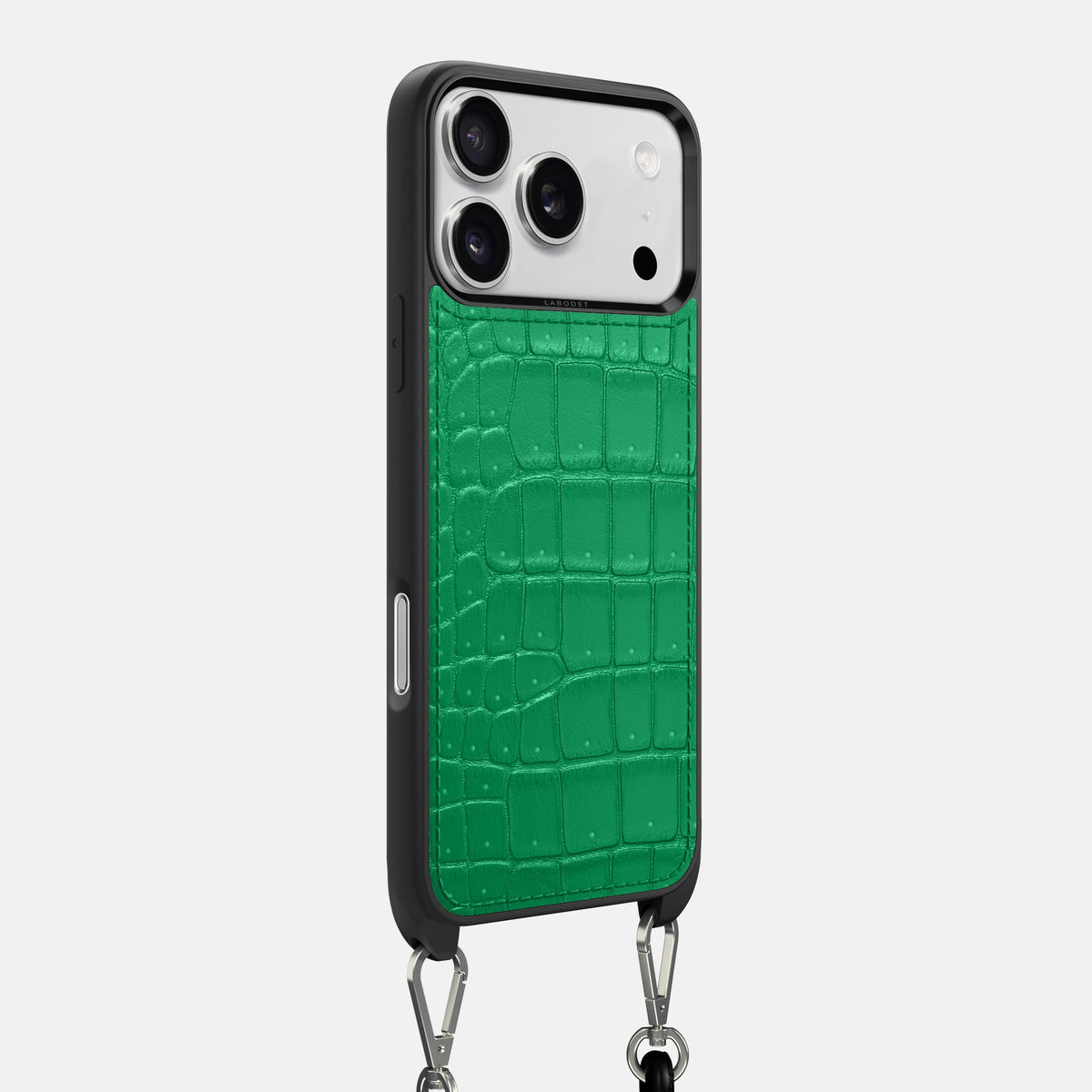Crossbody Sport Case For iPhone 18 Pro Max In Porosus Crocodile -2 | Cactus-Green