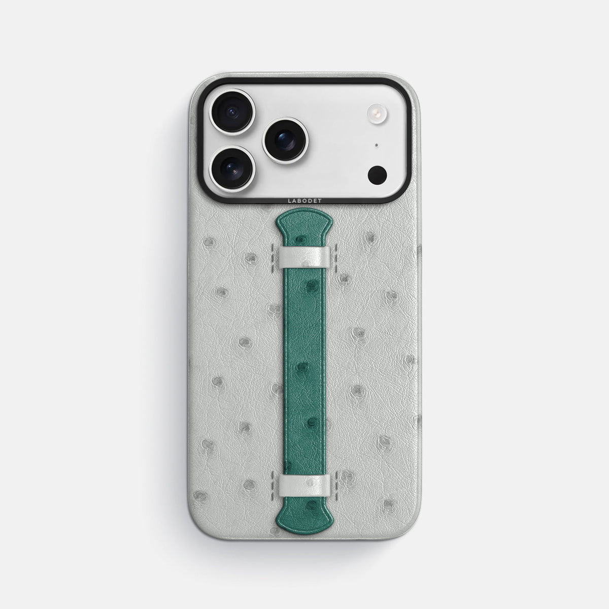 Center Handle Coloré For iPhone 18 Pro Max In Ostrich -1 | White-Black
