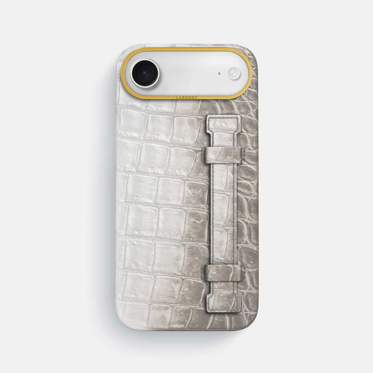 Handle Case For iPhone 17 Air In Himalayan Crocodile -1 | Grey-Gold