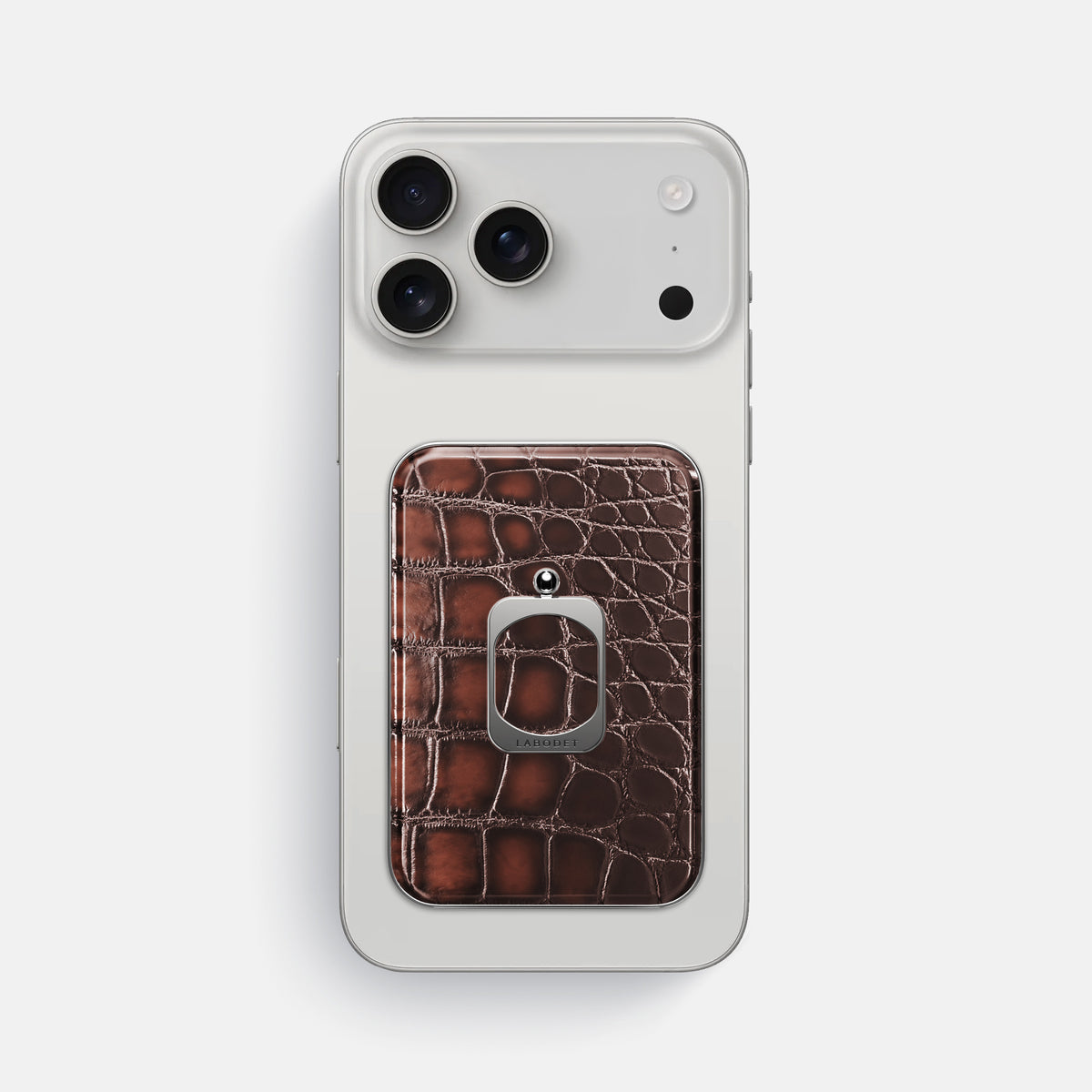 MagSafe Ring For iPhone 17 Pro Max In Patina Alligator -2 | Havana-Brown-Steel