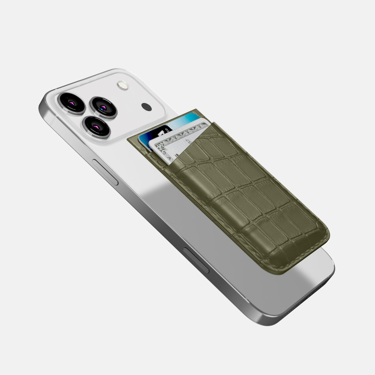 MagSafe Wallet For iPhone 18 Pro In Alligator -4 | Kaki-Green