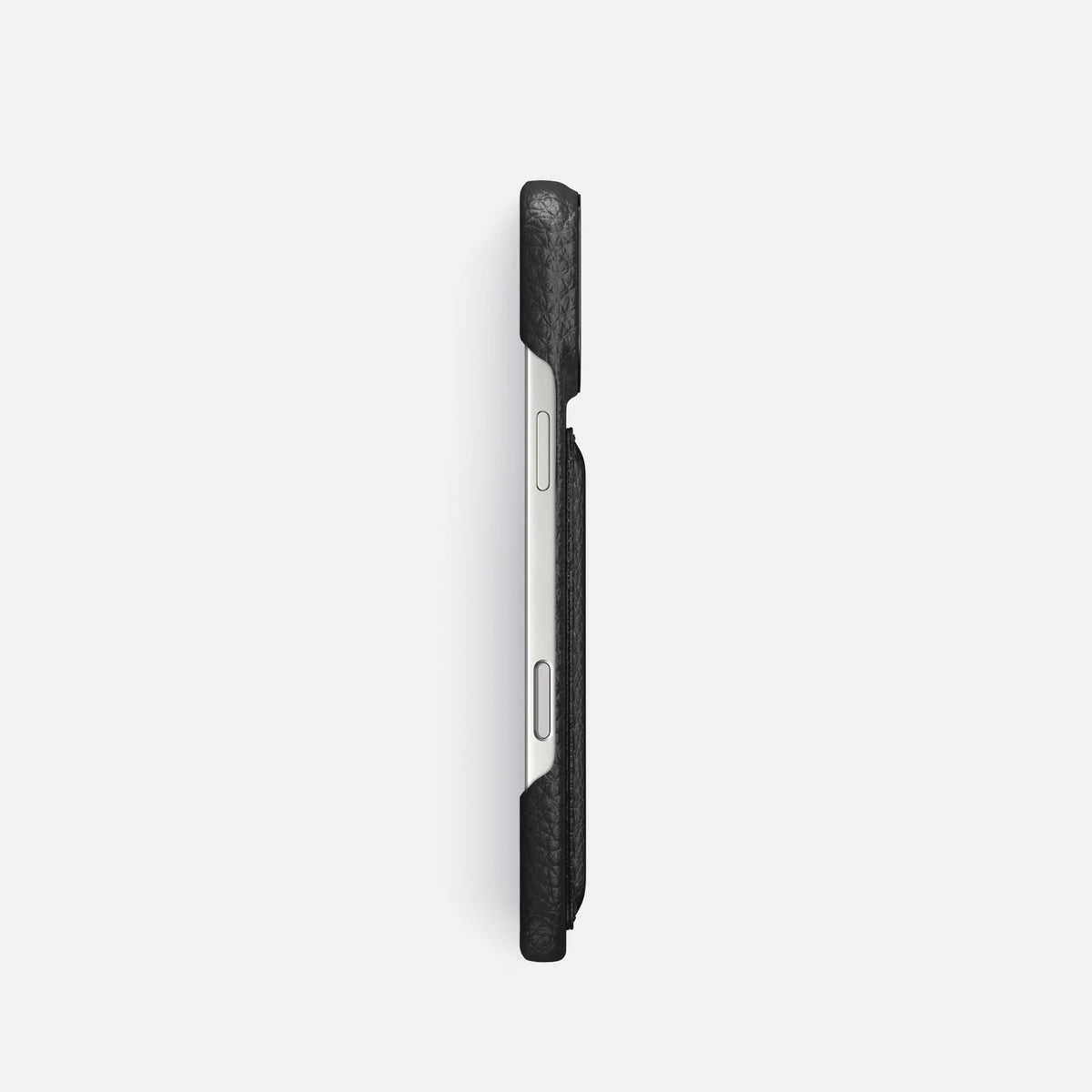 Double Card Case For iPhone 18 Pro In Calf -3 | Black-Black