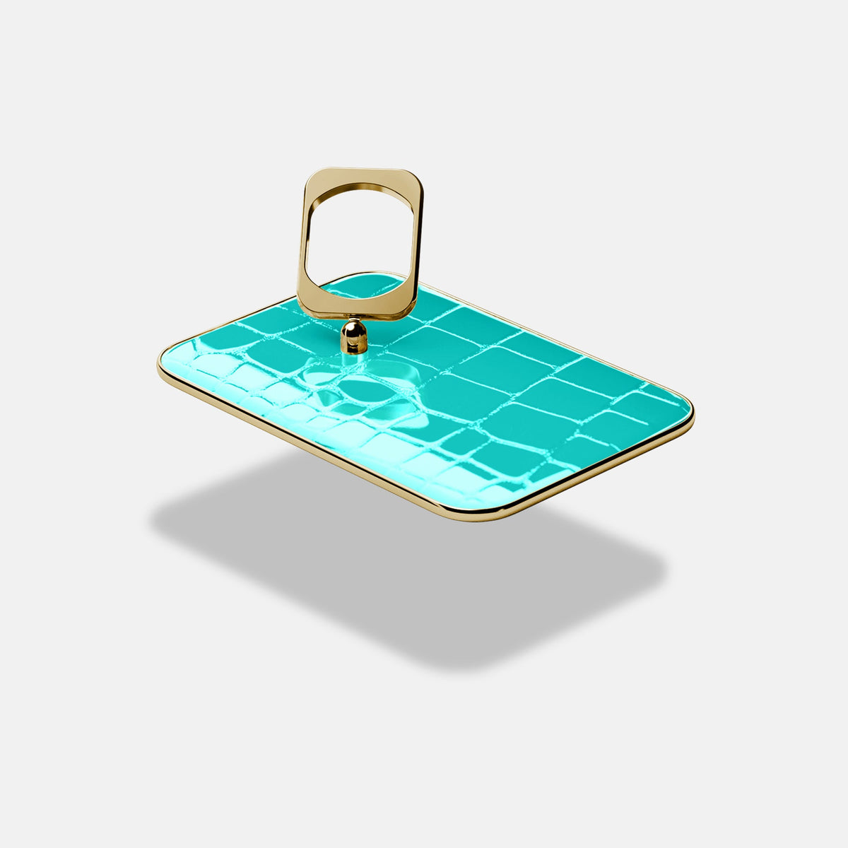 MagSafe Ring For iPhone 18 Pro Max In Shiny Alligator -4 | Mint-Gold
