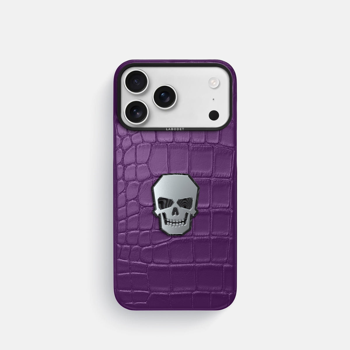 Classic Case With Titanium Skull For iPhone 17 Pro In Alligator -1 | Purple-Black