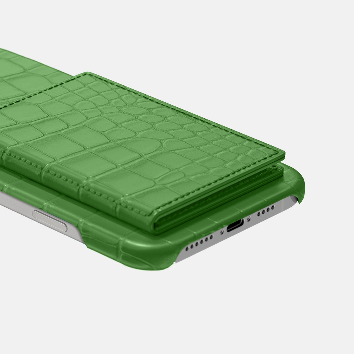 Bi-Fold Case For iPhone 18 Pro In Alligator -4 | Apple-Green-Black