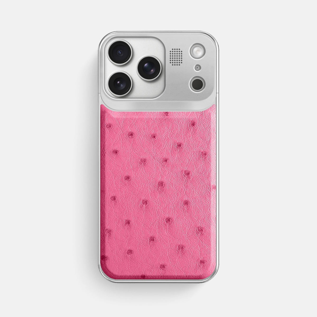 Metal Case For iPhone 17 Pro Max In Ostrich -1 | Pink-Steel