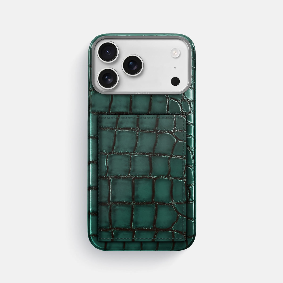 Bi-Fold Case For iPhone 18 Pro Max In Patina Alligator -1 | Green-Steel