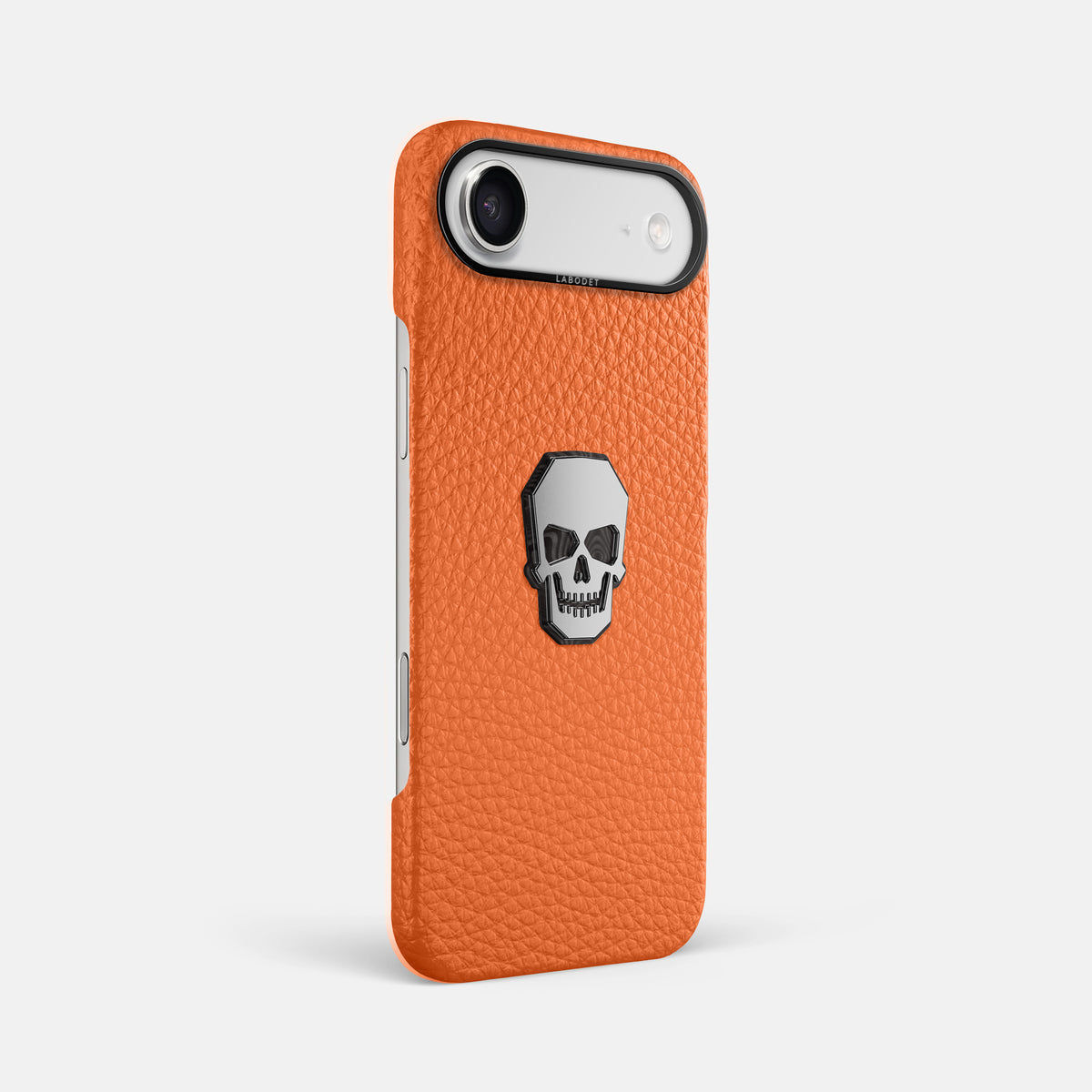 Classic Case With Titanium Skull For iPhone 17 Air In Calf -2 | Orange-Black