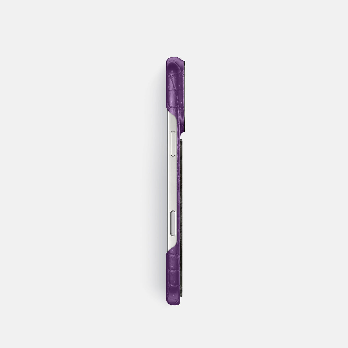 Classic Case With Carbon Dragon For iPhone 18 Pro In Porosus Crocodile -3 | Purple-Black