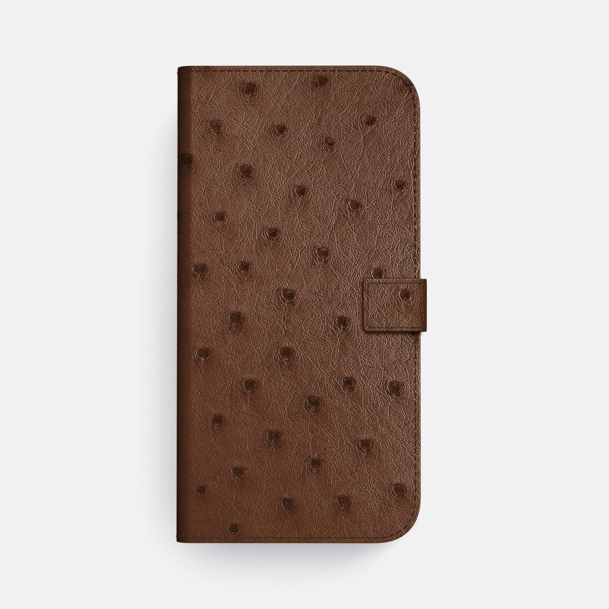 Folio Case with Clasp For iPhone 18 Pro Max In Ostrich -4 | Chocolate-Black