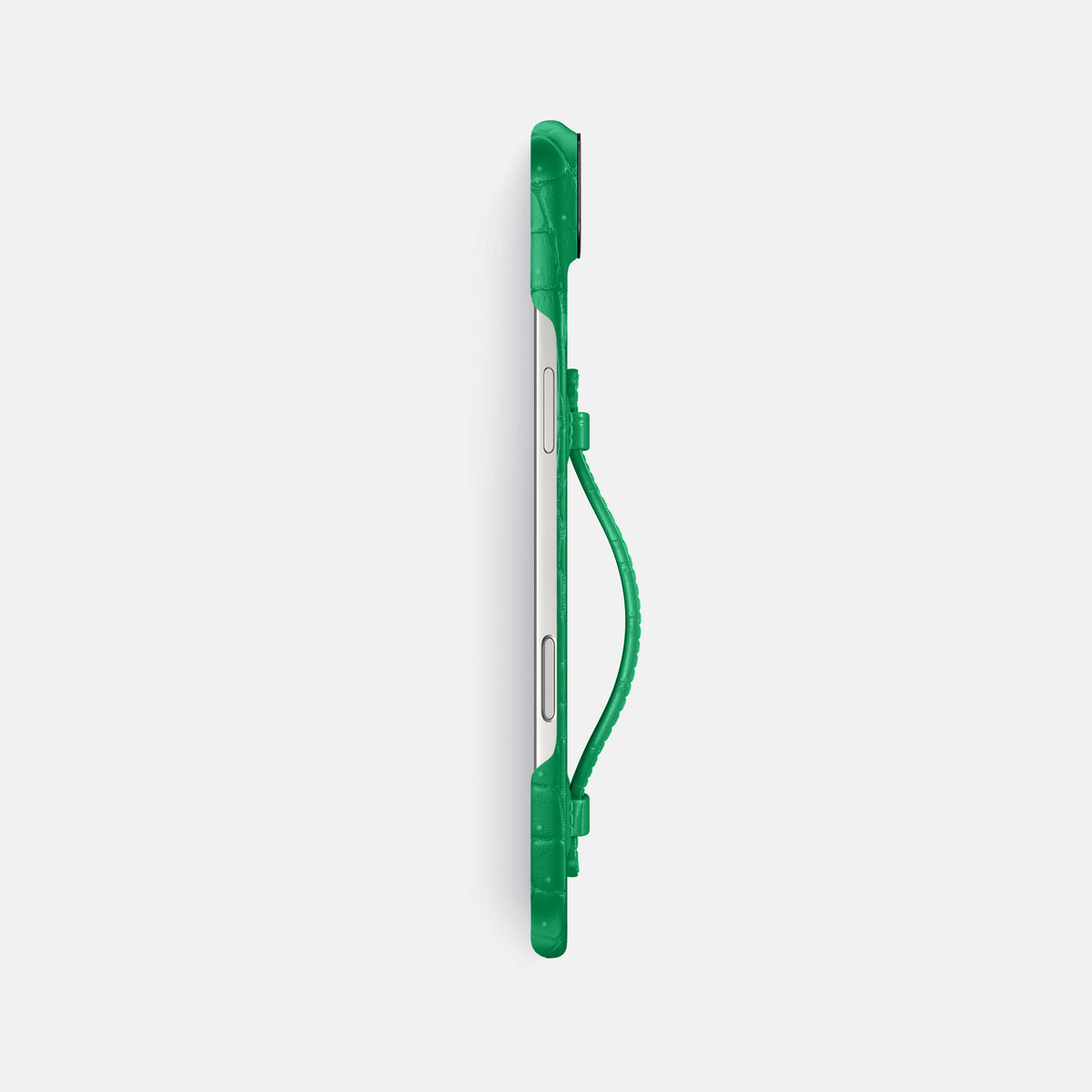 Center Handle For iPhone 17 Air In Porosus Crocodile -2 | Cactus-Green-Black