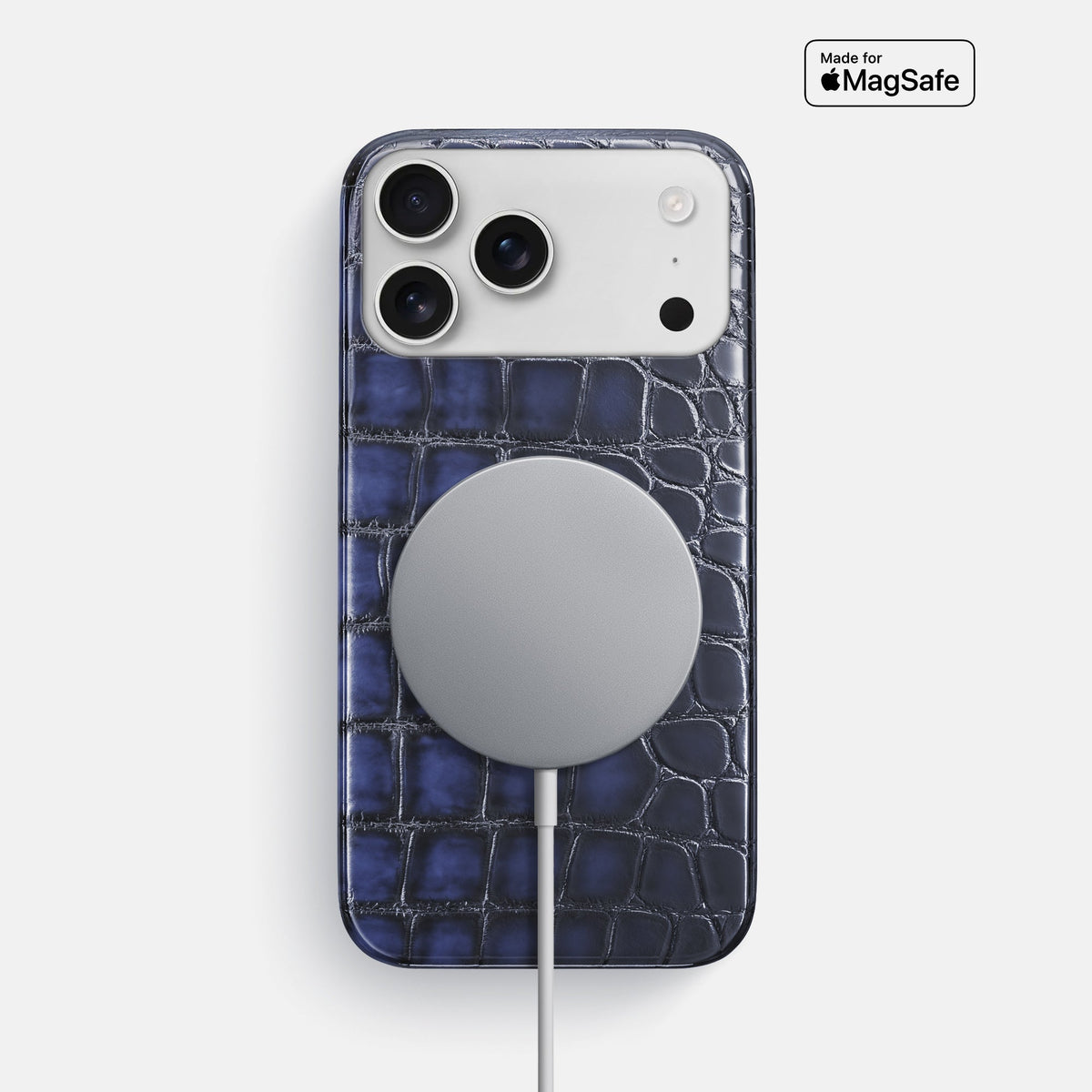 Slim Case For iPhone 18 Pro Max In Patina Alligator -5 | Havana-Blue