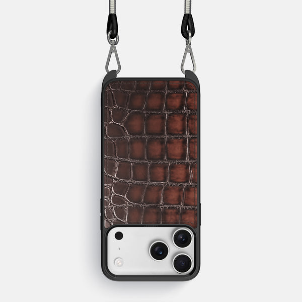 Crossbody Sport Case For iPhone 17 Pro In Patina Alligator