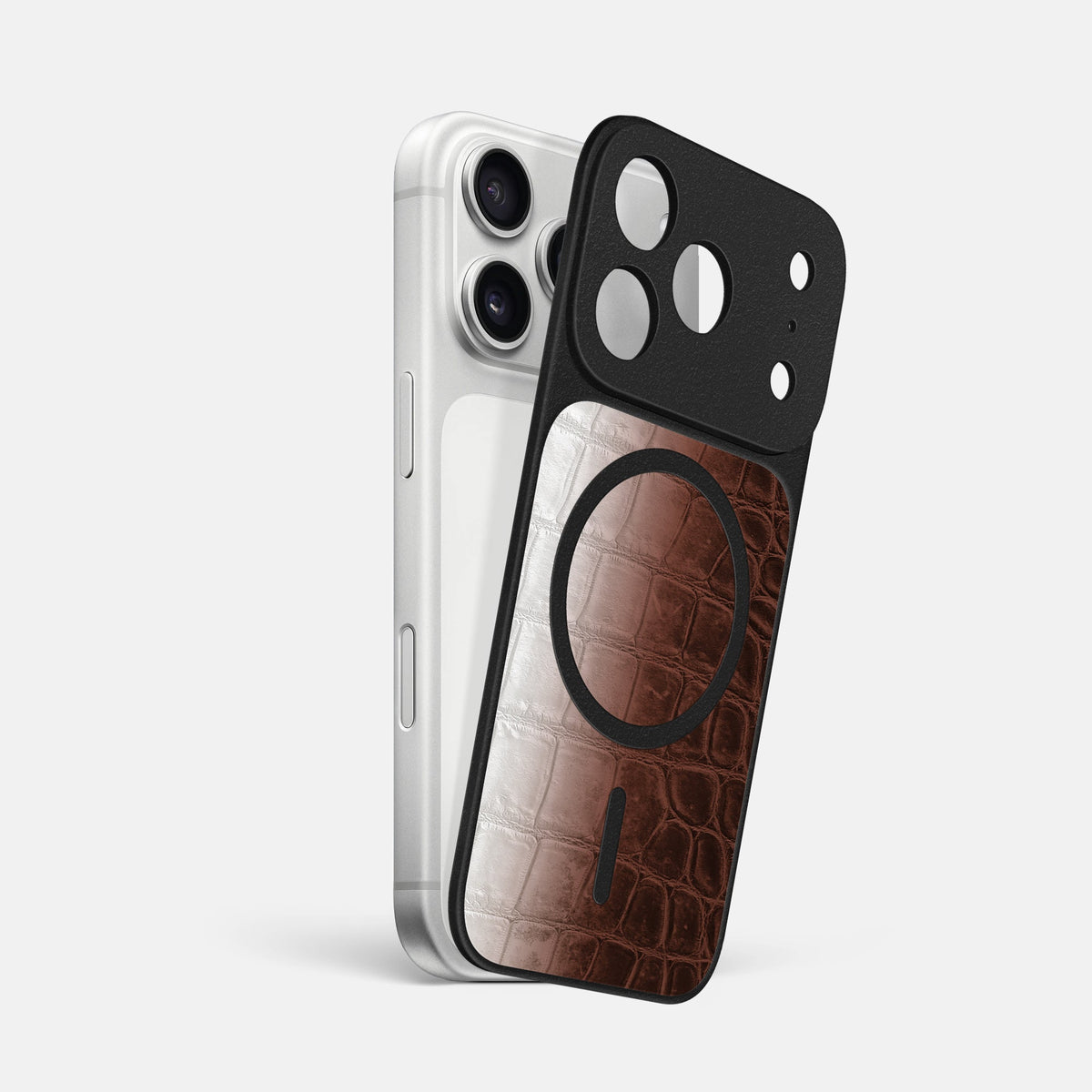 MagSafe Mask For iPhone 18 Pro Max In Himalayan Crocodile -1 | Dark-Brown