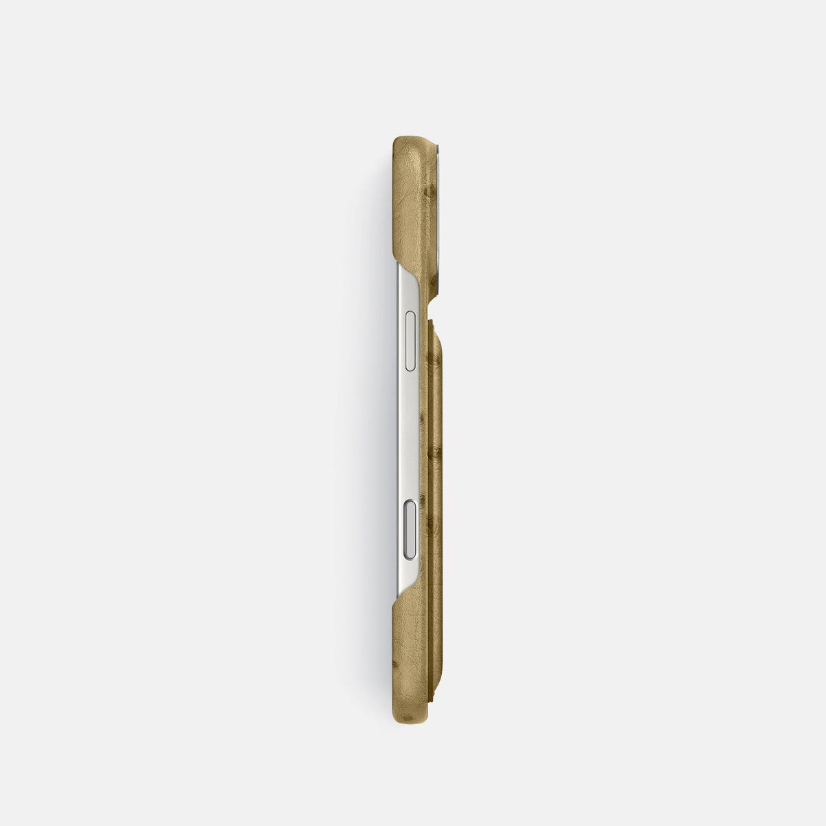 Double Card Case For iPhone 18 Pro In Ostrich -3 | Desert-Sand-Steel