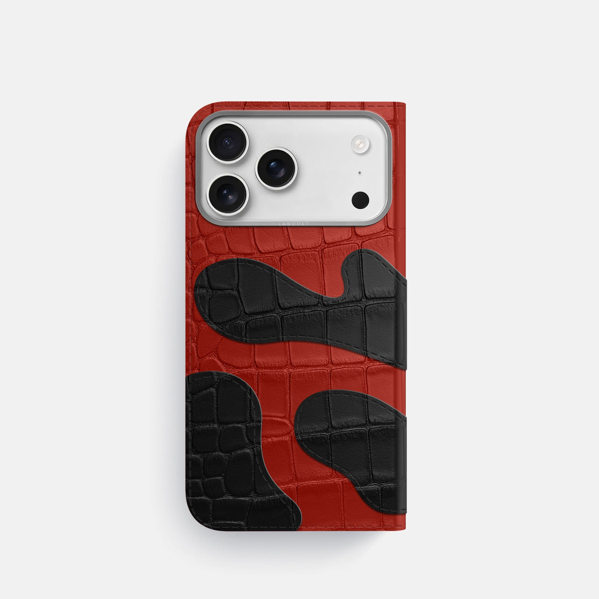Camouflage Folio For iPhone 18 Pro In Alligator -3 | Red-Steel
