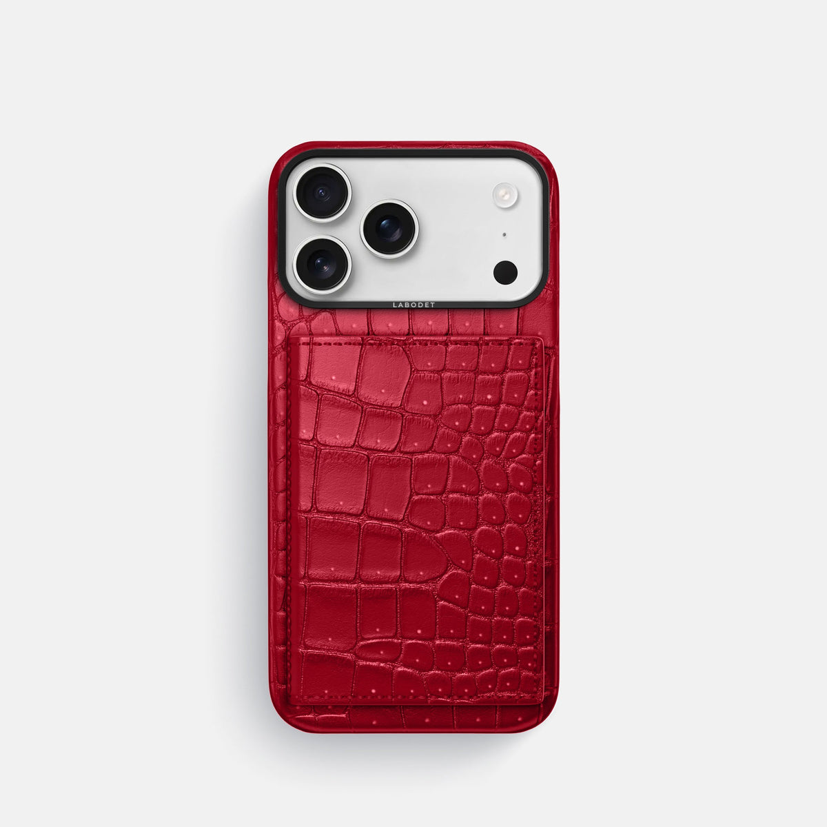 Bi-Fold Case For iPhone 18 Pro In Porosus Crocodile -1 | Burgundy-Black