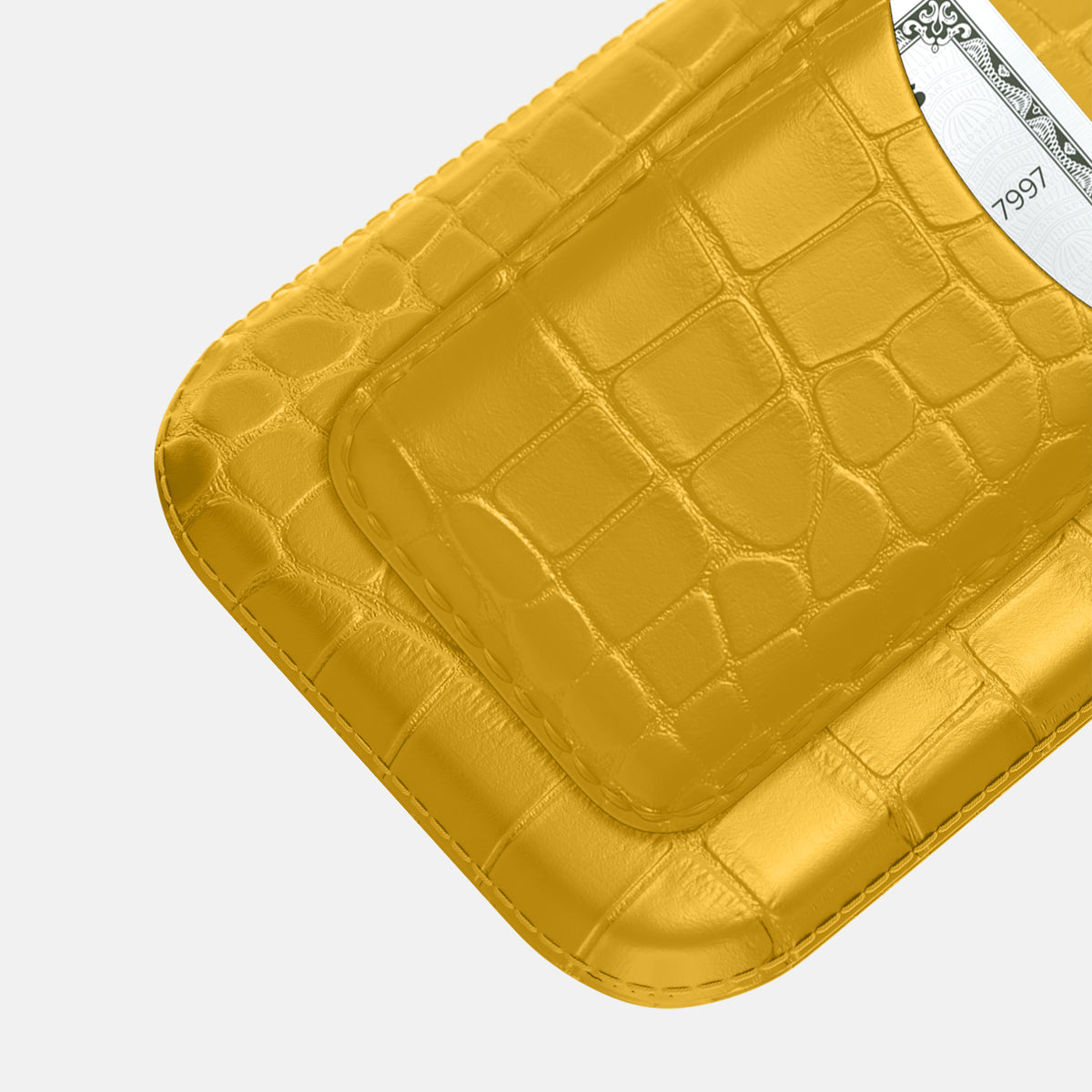 Pouch Card Case For iPhone 17 Pro Max In Alligator -3 | Yellow
