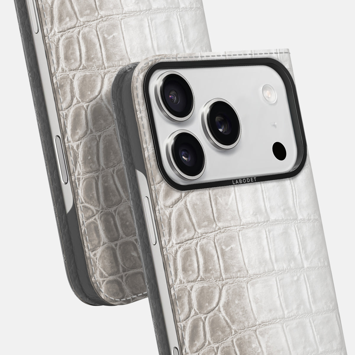 Folio Case For iPhone 17 Pro Max In Himalayan Crocodile -5 | Grey-Black