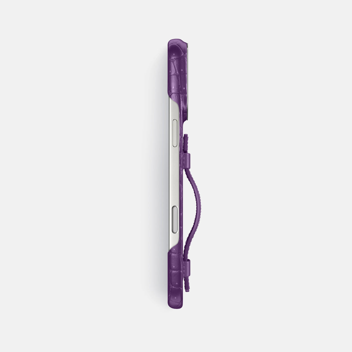 Handle Case For iPhone 17 Pro Max In Porosus Crocodile -3 | Purple-Steel