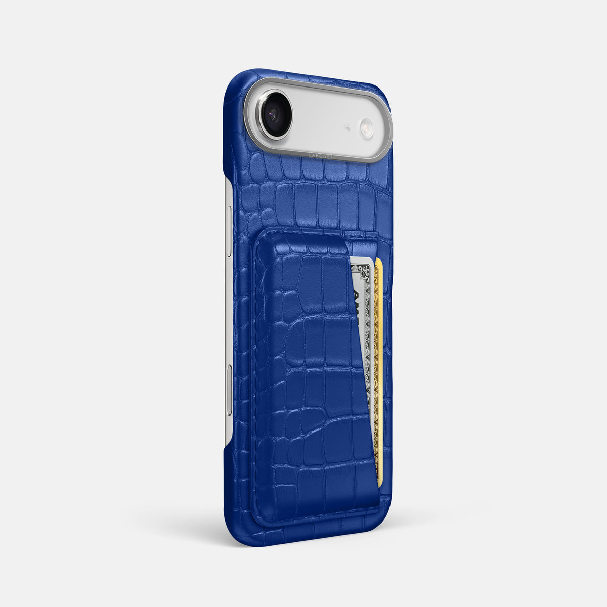 Double Card Case For iPhone 17 Air In Alligator -2 | Royal-Blue-Steel