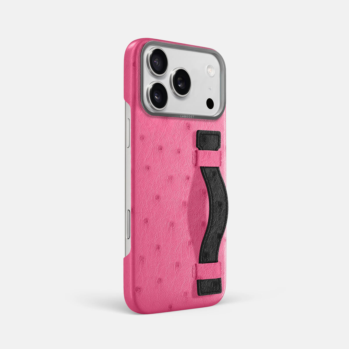 Handle Case Coloré For iPhone 17 Pro Max In Ostrich -2 | Pink-Steel
