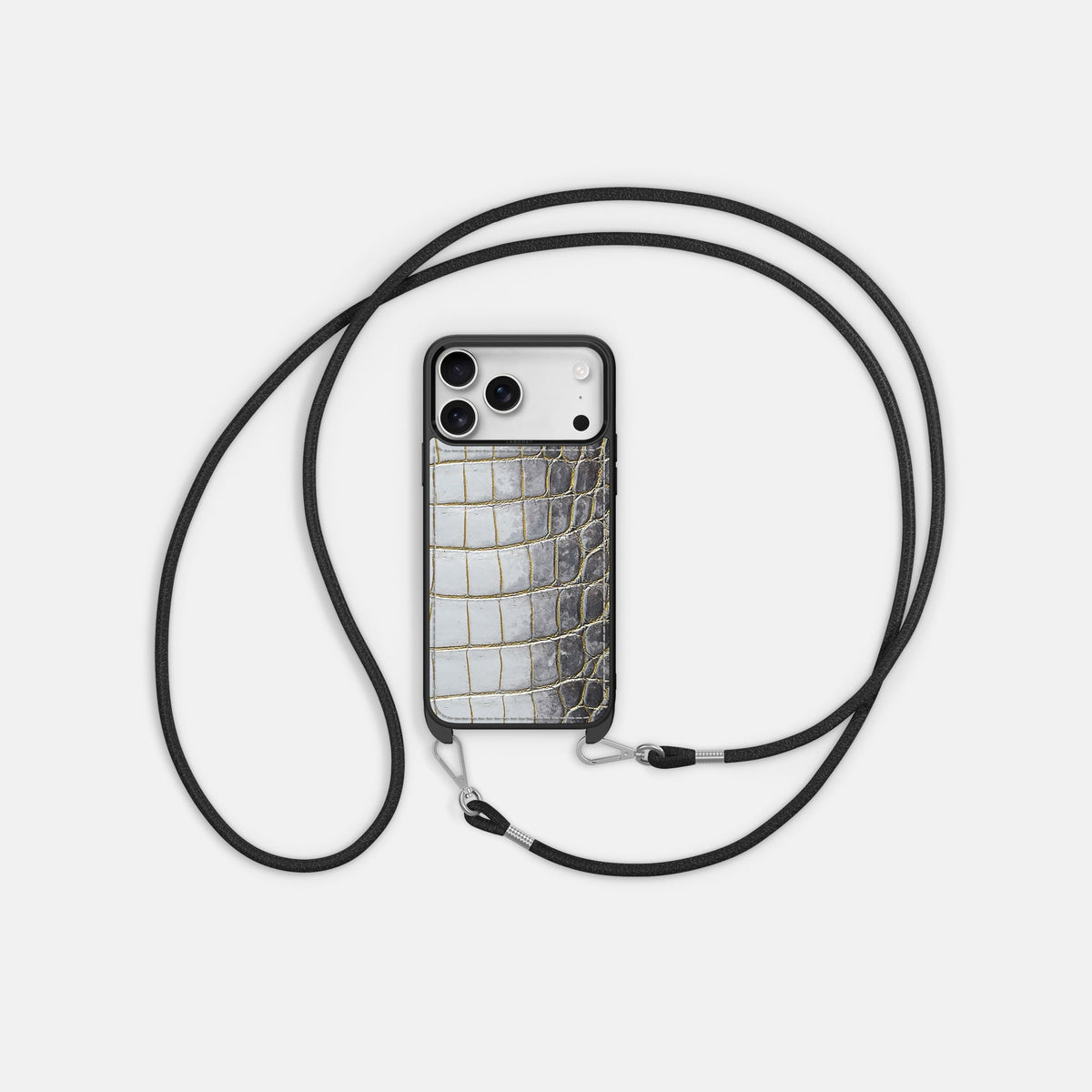 Crossbody Sport Case For iPhone 18 Pro In Himalayan Crocodile -5 | Gold