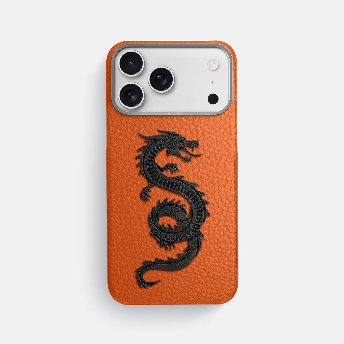 Classic Case With Carbon Dragon For iPhone 18 Pro Max In Calf -1 | Orange-Steel