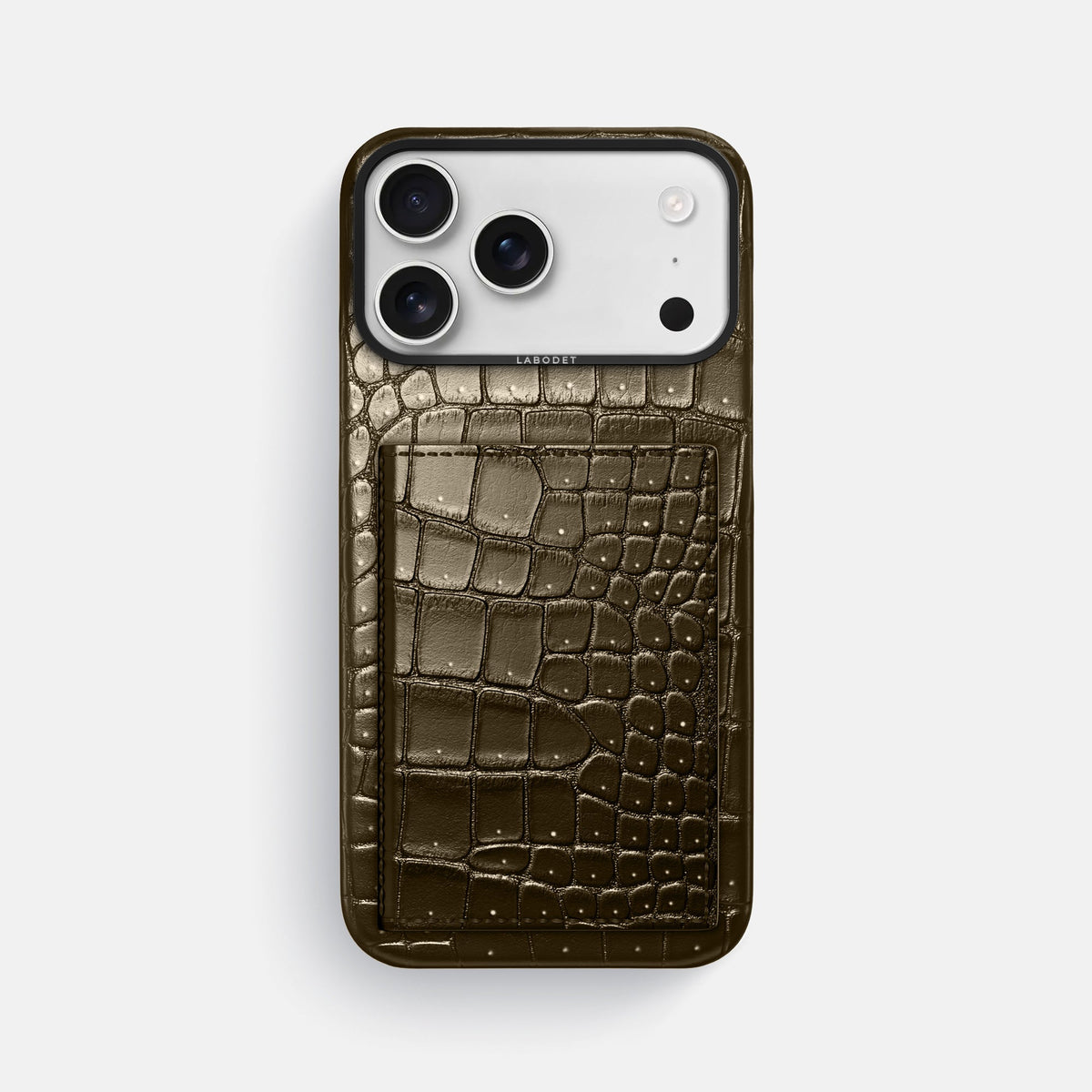 Bi-Fold Case For iPhone 18 Pro Max In Porosus Crocodile -1 | Bronze-Black