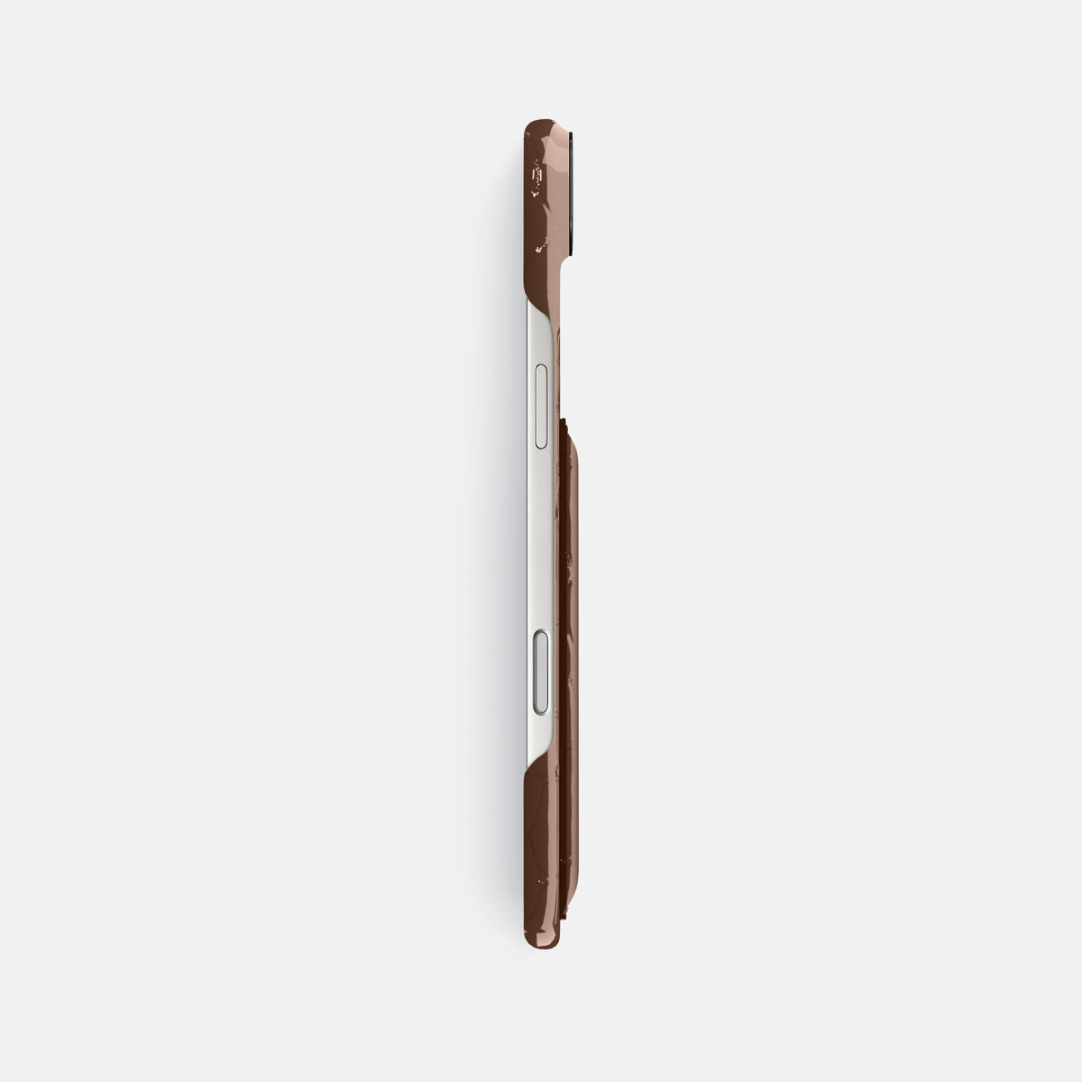 Double Card Case For iPhone 17 Air In Shiny Alligator -3 | Brown-Black