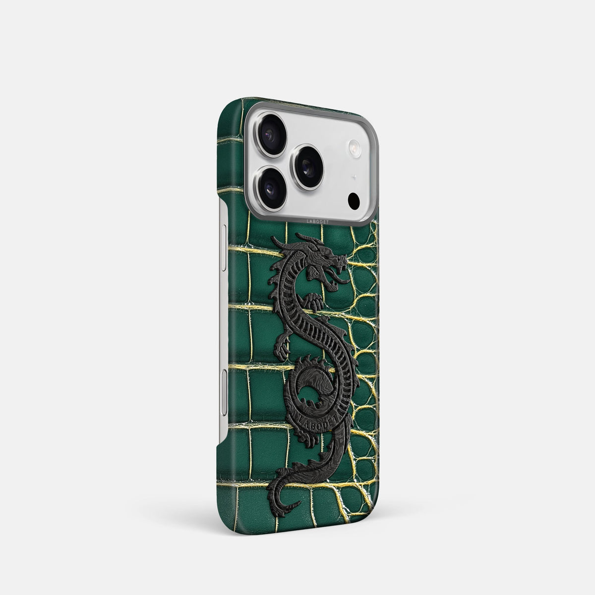 Classic Case With Carbon Dragon For iPhone 18 Pro In Patina Alligator -2 | Cambridge-Steel
