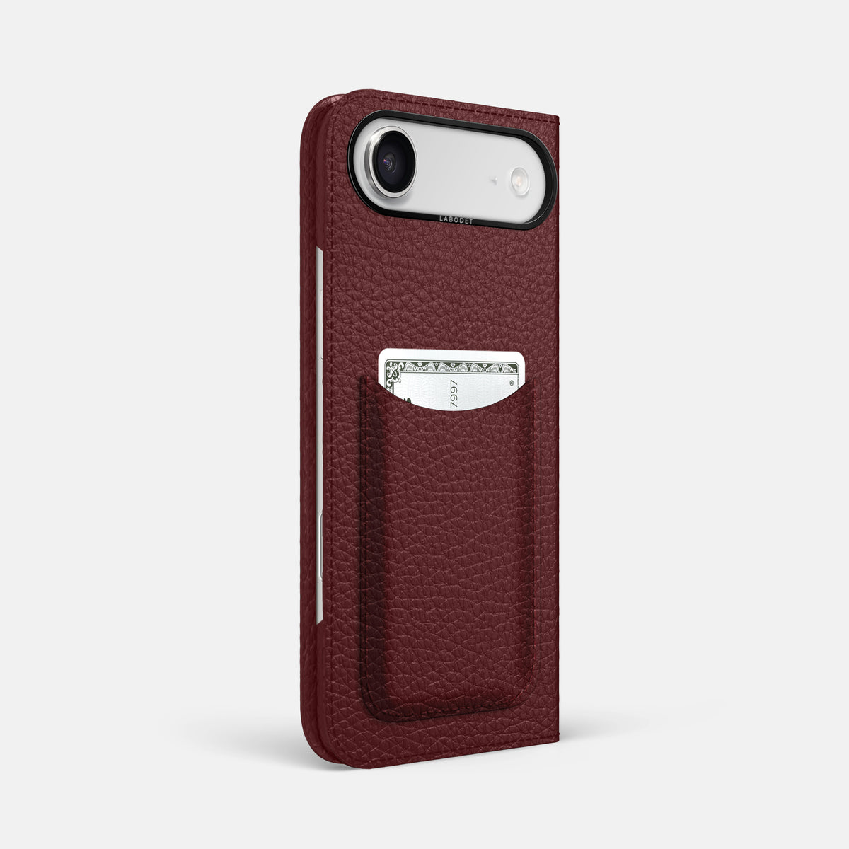 Folio Case with Card For iPhone 17 Air In Calf -1 | Bordeaux-Black
