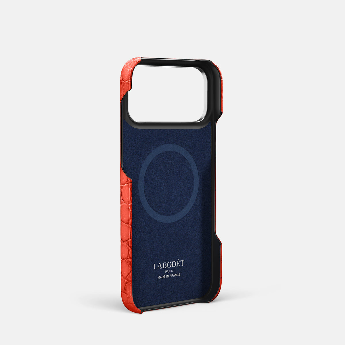 Handle Case For iPhone 17 Pro In Porosus Crocodile -4 | Rust-Steel