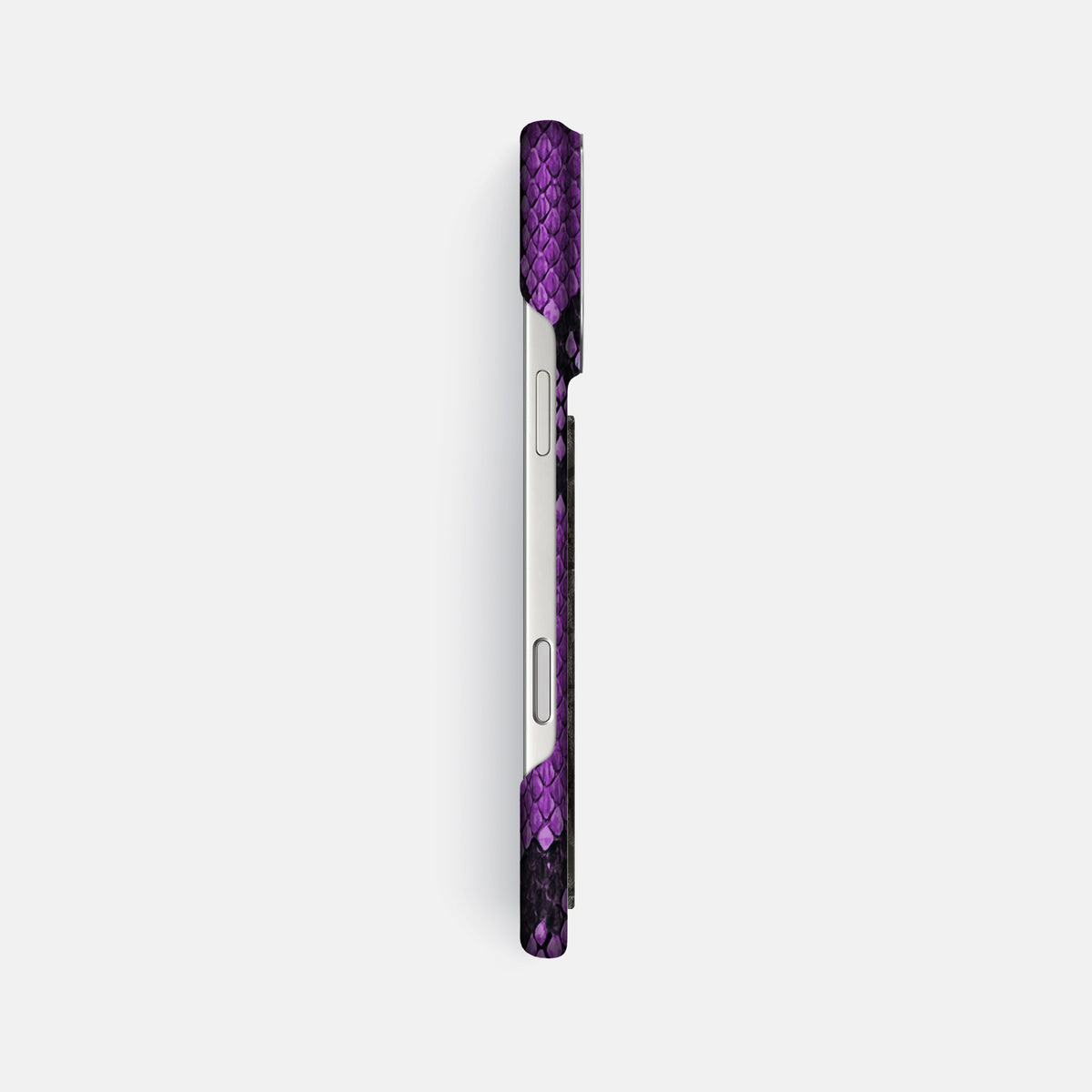 Classic Case With Carbon Dragon For iPhone 17 Pro Max In Deluxe Python -3 | Purple-Steel