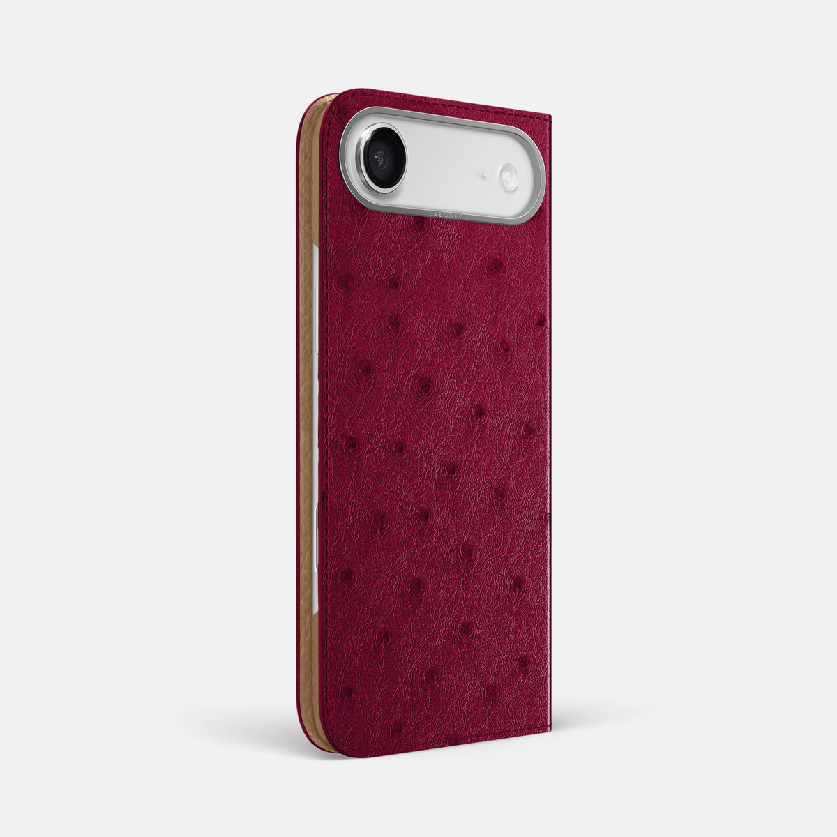 Folio Case For iPhone 17 Air In Ostrich -1 | Bordeaux-Steel