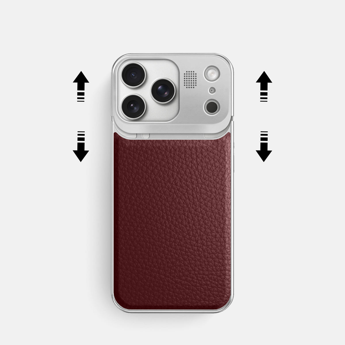 Metal Case For iPhone 17 Pro In Calf -2 | Bordeaux-Steel