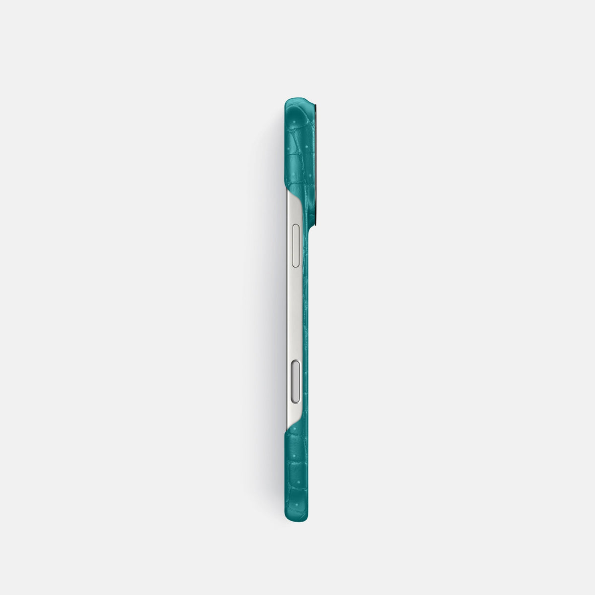 Classic Case For iPhone 18 Pro In Porosus Crocodile -3 | Celadon-Black