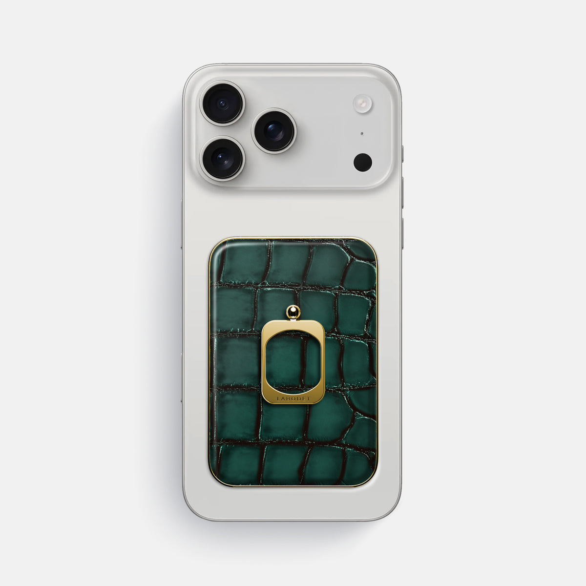 MagSafe Ring For iPhone 17 Pro Max In Patina Alligator -2 | Green-Gold