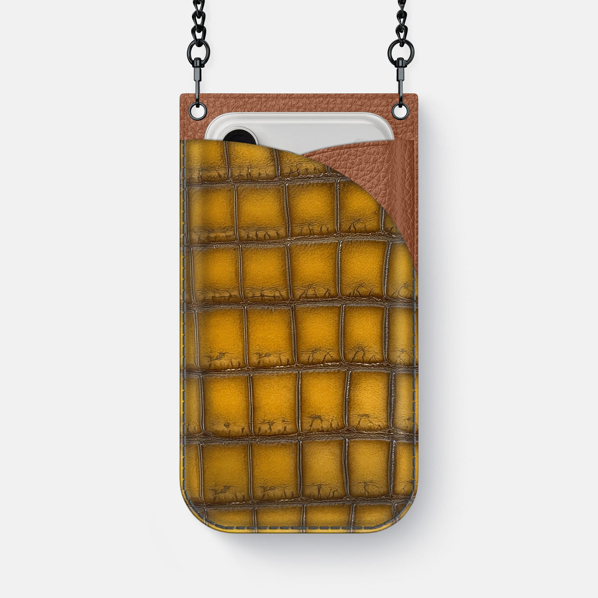 Crossbody Bag For iPhone 18 Pro Max In Patina Alligator -1 | Sydney-Black