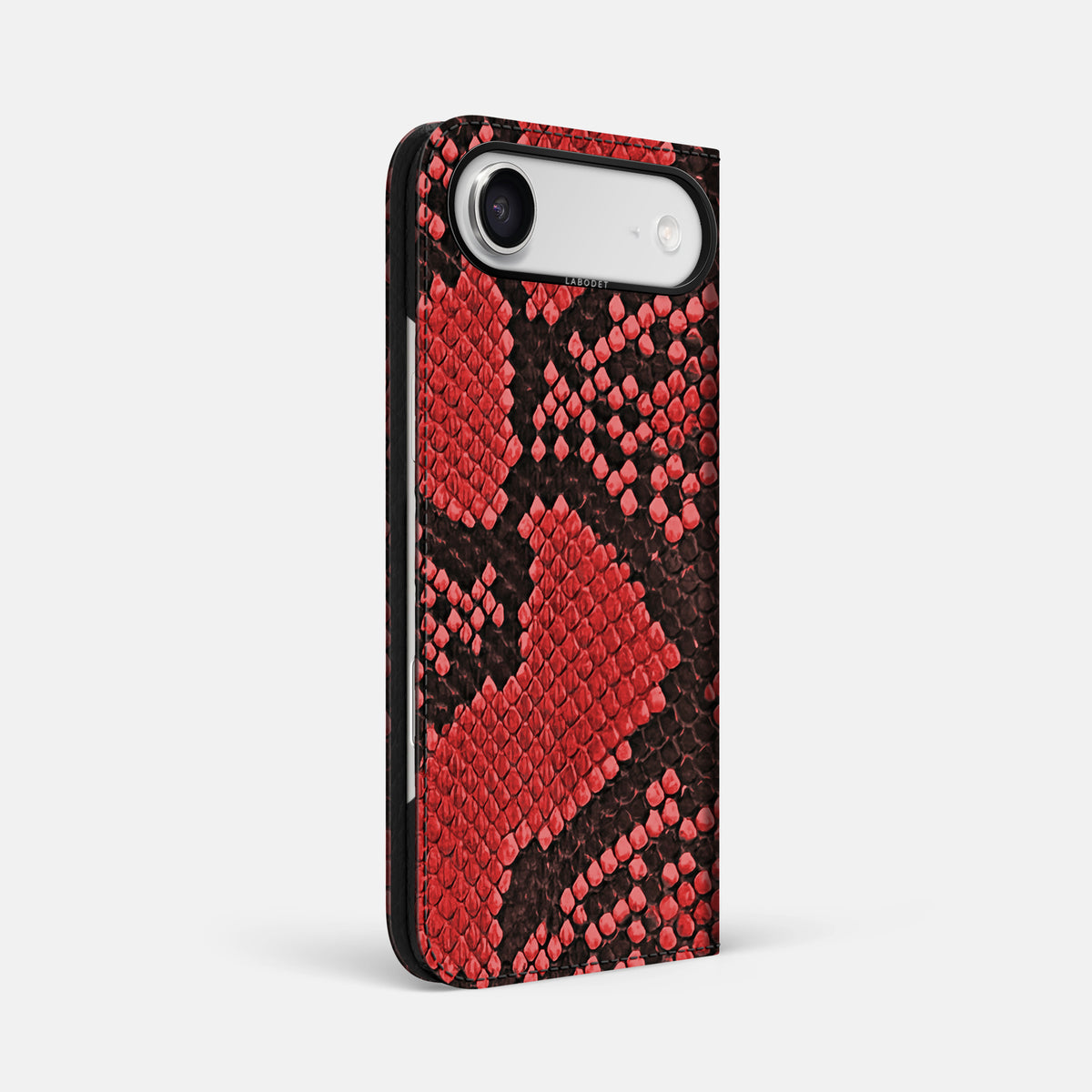 Folio Case For iPhone 17 Air In Deluxe Python -1 | Red-Black
